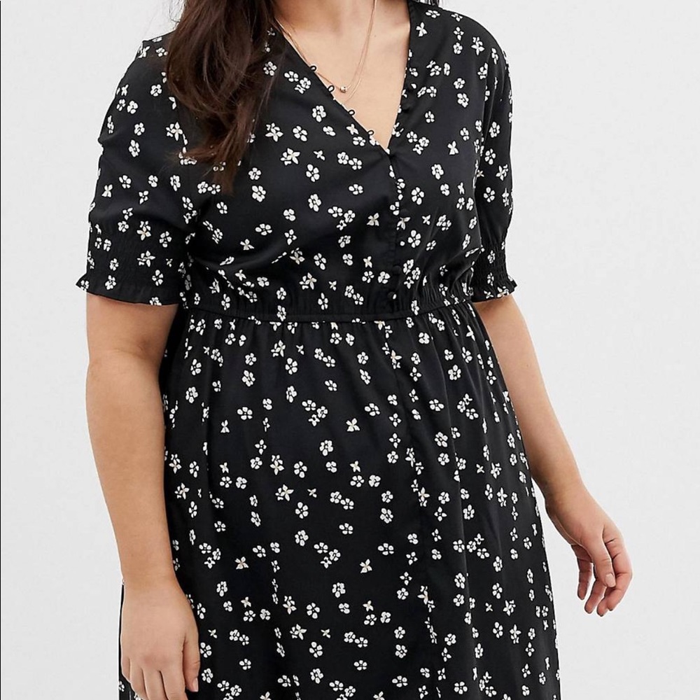 daisy print floral midi dress plus size